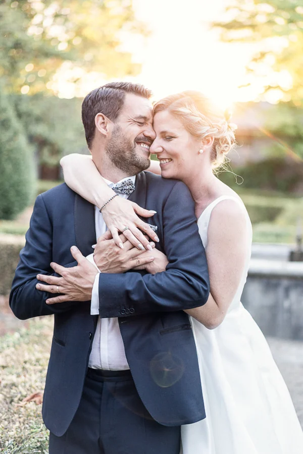 A wedding couple in the evening light, photographed by Anna Ivanova